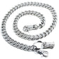 DK Simple Thick Biker Trucker Keychain Key Jean Wallet Chain (13/20/30") SLV/BLK CS124MLT