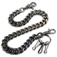 DK Simple Thick Biker Trucker Keychain Key Jean Wallet Chain (13/20/30") SLV/BLK CS124MLT