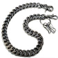 DK Simple Thick Biker Trucker Keychain Key Jean Wallet Chain (13/20/30") SLV/BLK CS124MLT