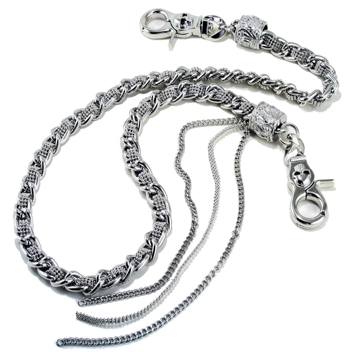 DK 3 Line Decorative Biker Trucker Key Jean Wallet Chain (26.5") Silver CS13