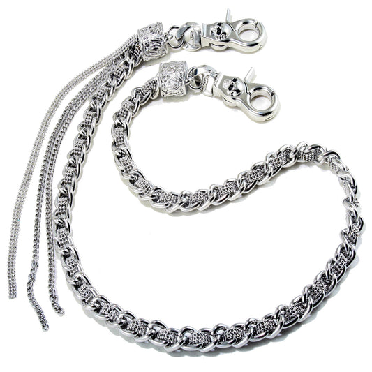 DK 3 Line Decorative Biker Trucker Key Jean Wallet Chain (26.5") Silver CS13