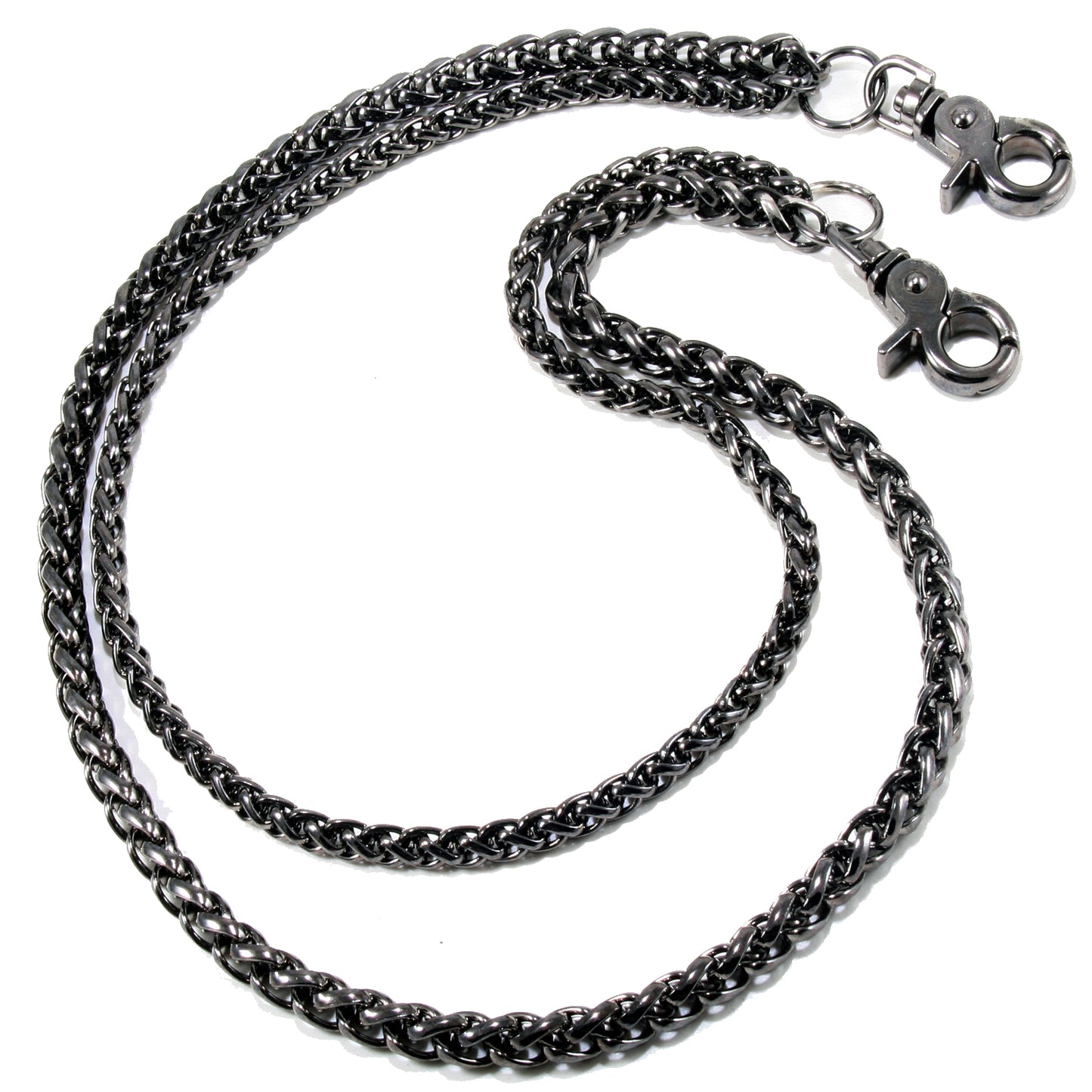 DK Double Roof Durable Basic Biker Trucker Key Jean Wallet Chain (24") SLV,BLK CS138MLT