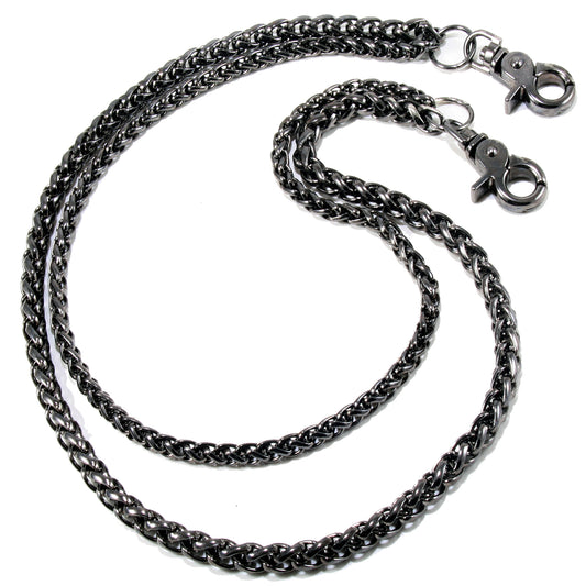 DK Double Roof Durable Basic Biker Trucker Key Jean Wallet Chain (24") SLV,BLK CS138MLT