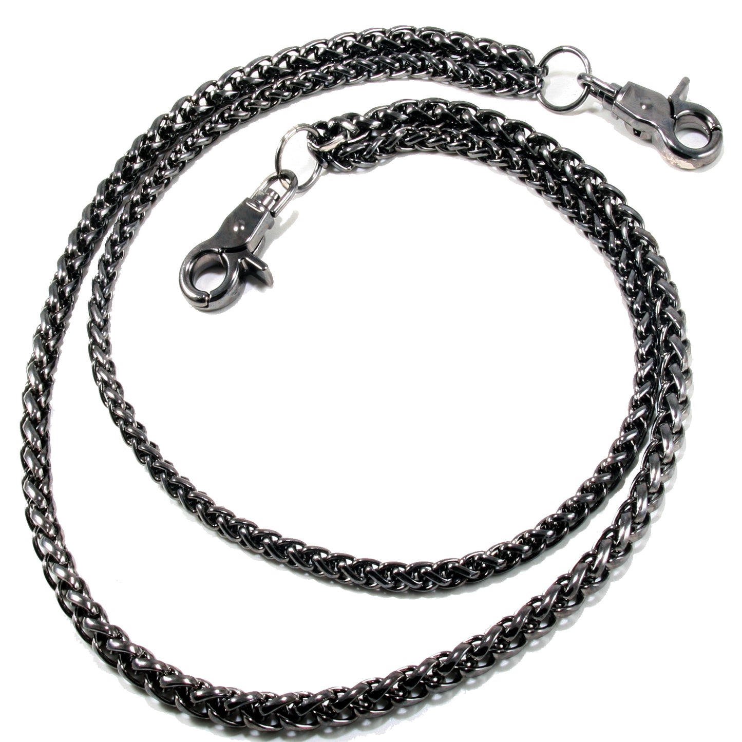 DK Double Roof Durable Basic Biker Trucker Key Jean Wallet Chain (24") SLV,BLK CS138MLT
