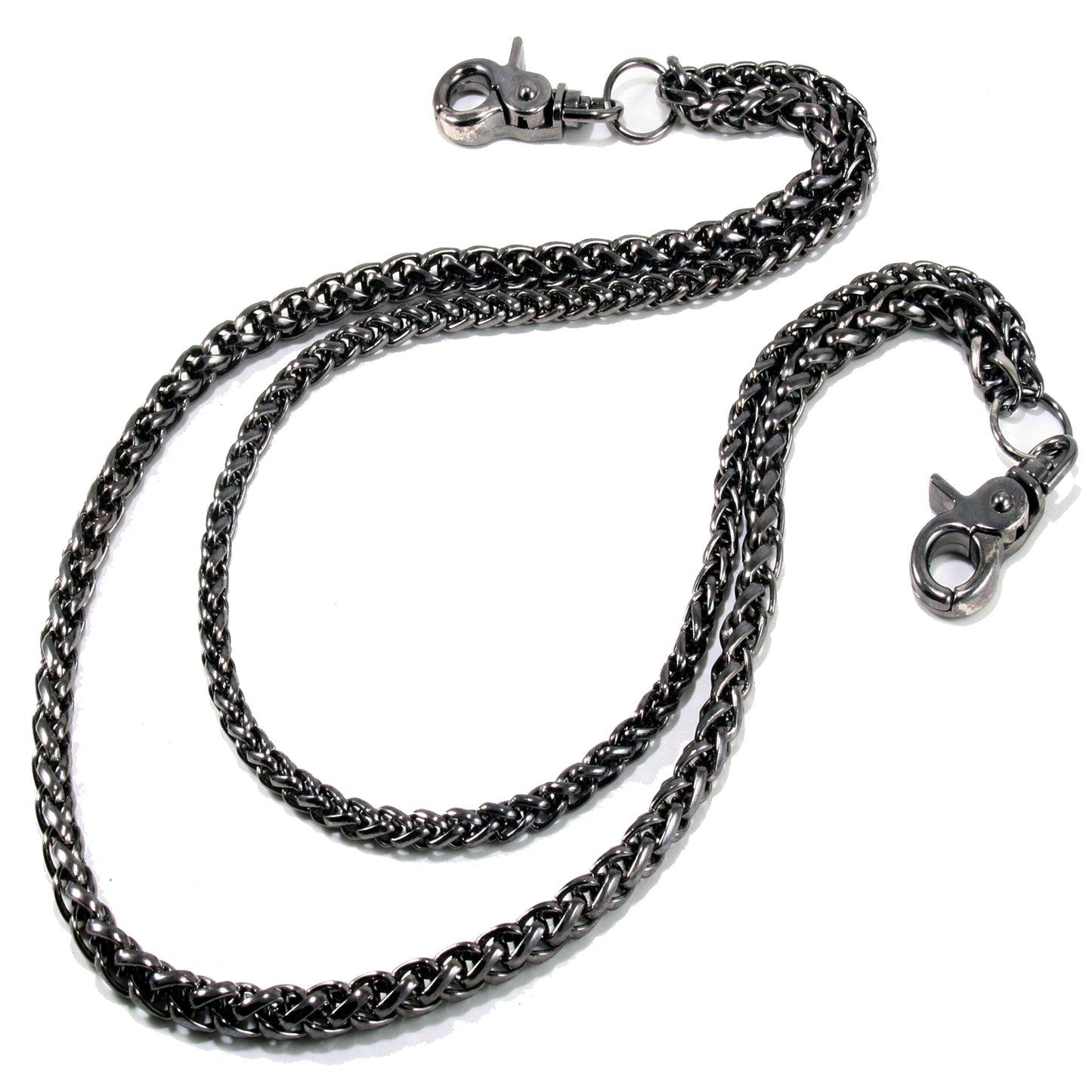 DK Double Roof Durable Basic Biker Trucker Key Jean Wallet Chain (24") SLV,BLK CS138MLT