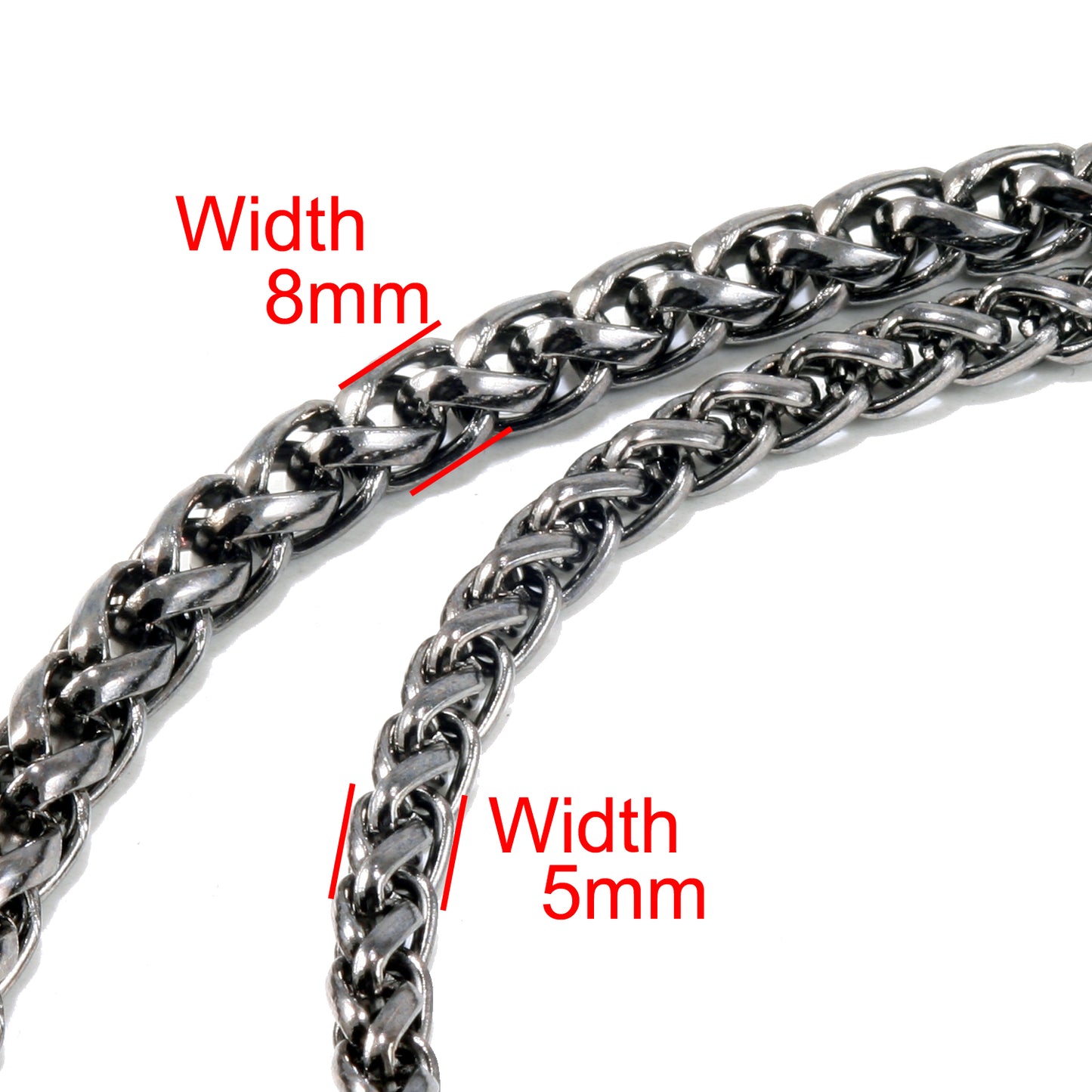 DK Double Roof Durable Basic Biker Trucker Key Jean Wallet Chain (24") SLV,BLK CS138MLT