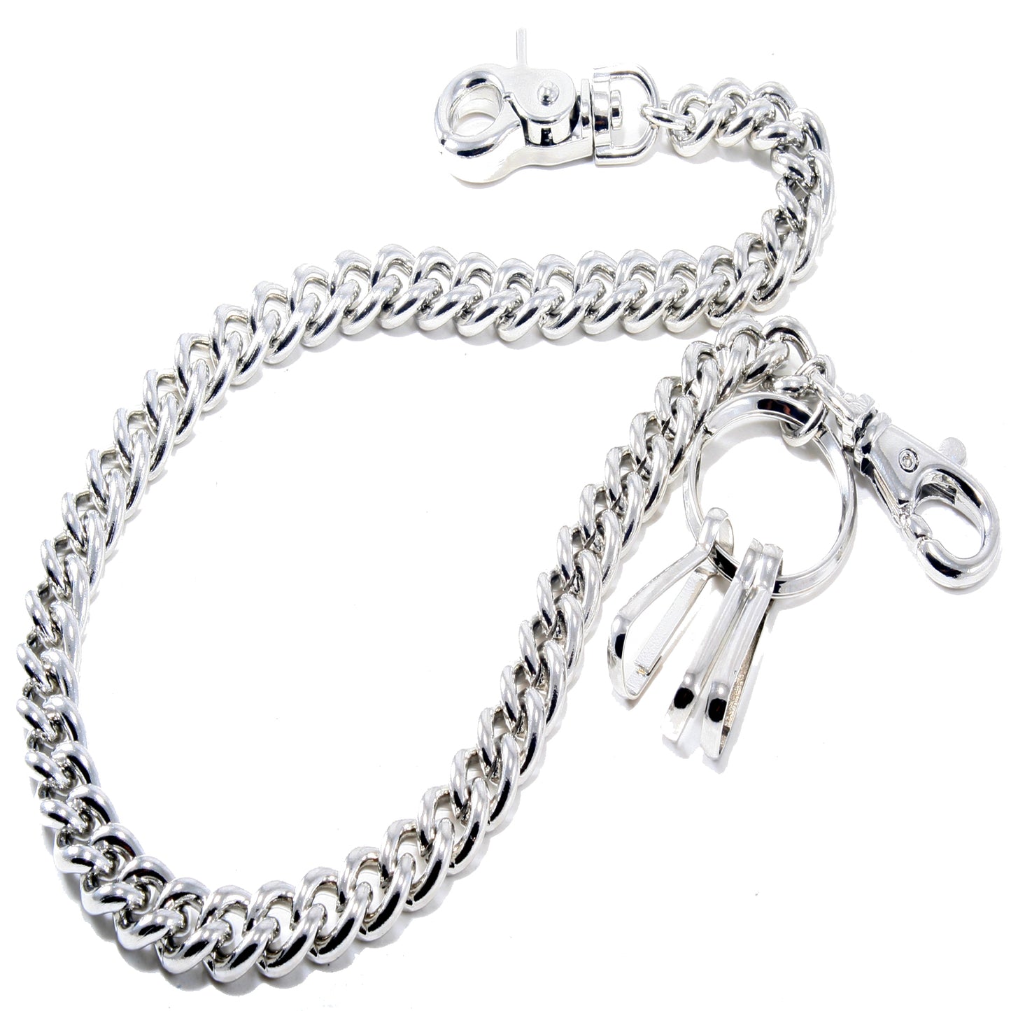 DK EMO Thick Basic Biker Trucker Keychain Key Jean Wallet Chain (21") SLV/BLK/BRN CS152MLT