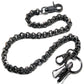 DK Small Ring Roof Simple Trucker Biker Jean Key Wallet Chain (23")SLV/ BLK CS155MLT