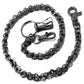 DK Small Ring Roof Simple Trucker Biker Jean Key Wallet Chain (23")SLV/ BLK CS155MLT