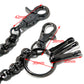DK Small Ring Roof Simple Trucker Biker Jean Key Wallet Chain (23")SLV/ BLK CS155MLT