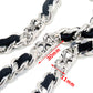 DK EMO Square Cross & Suede Trucker Biker Key Jean Wallet Chain (27") Silver CS18