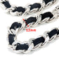 DK EMO Square Cross & Suede Trucker Biker Key Jean Wallet Chain (27") Silver CS18