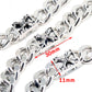 DK EMO Square Cross & Suede Trucker Biker Key Jean Wallet Chain (27") Silver CS18