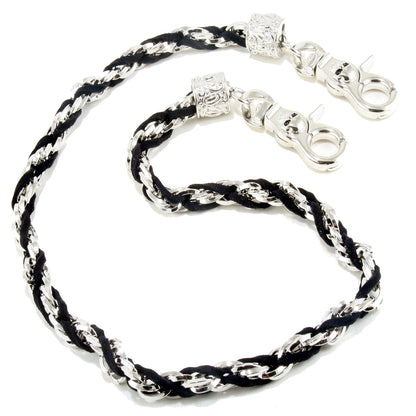 DK EMO Basic Suede & Twisted Biker Trucker Key Jean Wallet Chain (27") Black CS19