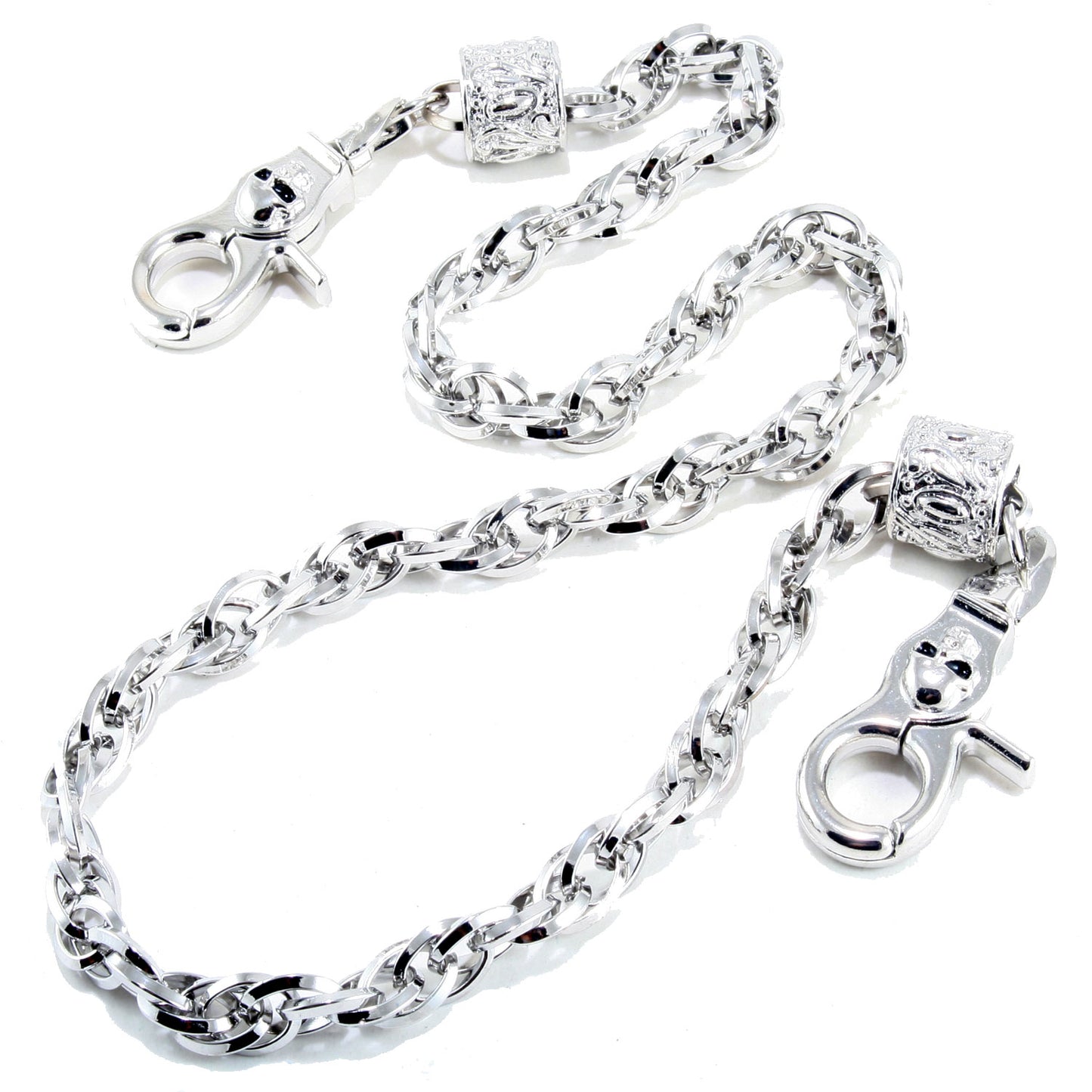 DK EMO Basic Suede & Twisted Biker Trucker Key Jean Wallet Chain (27") Black CS19