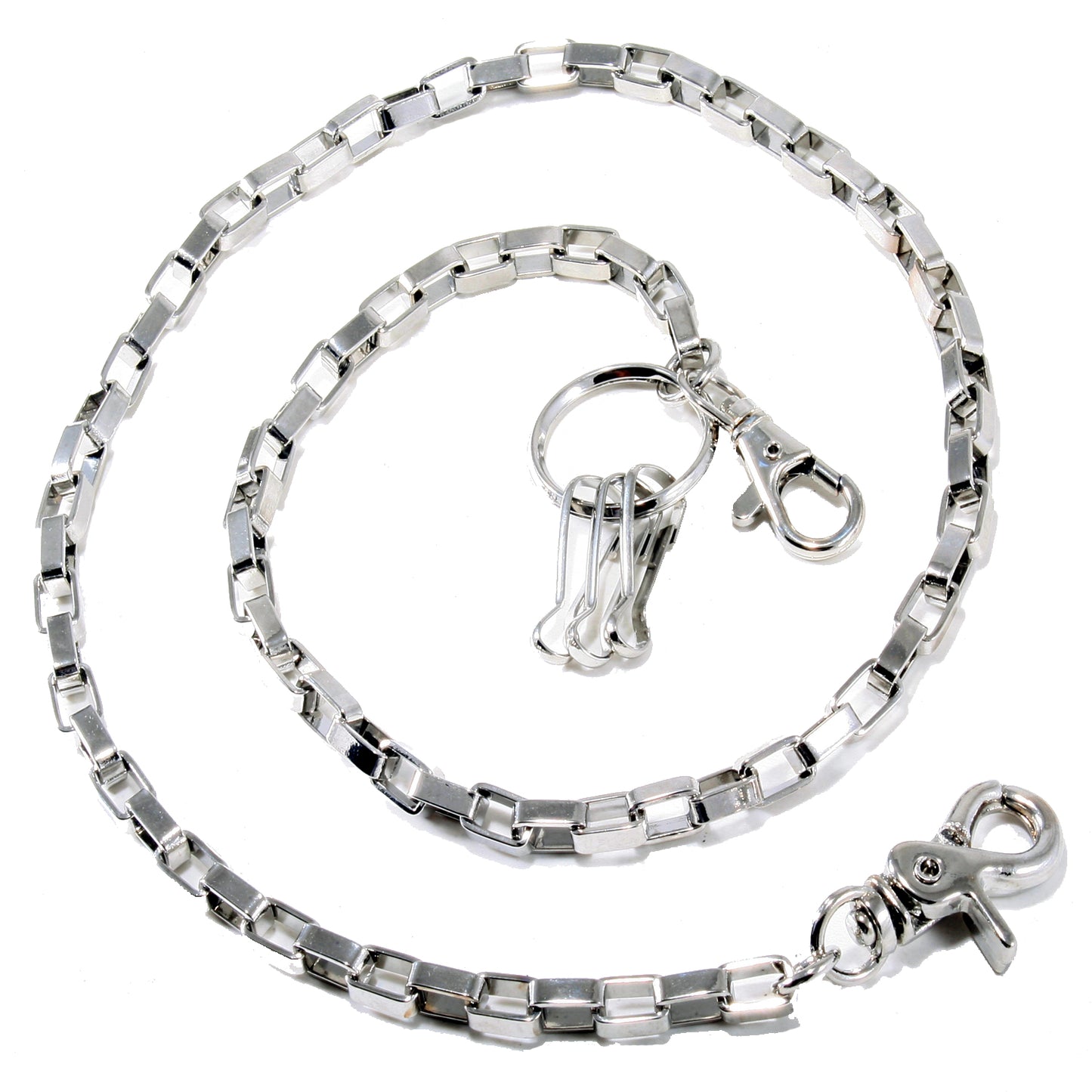 DK Basic Square Connect Biker Trucker Key Jean Wallet Chain (20/30") SLV/BLK/BRN CS21MLT