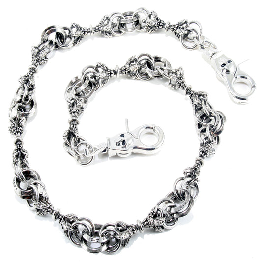 DK Classic Medieval Gothic Biker Trucker Key Jean Wallet Chain (22/26.5) Silver CS26MLT