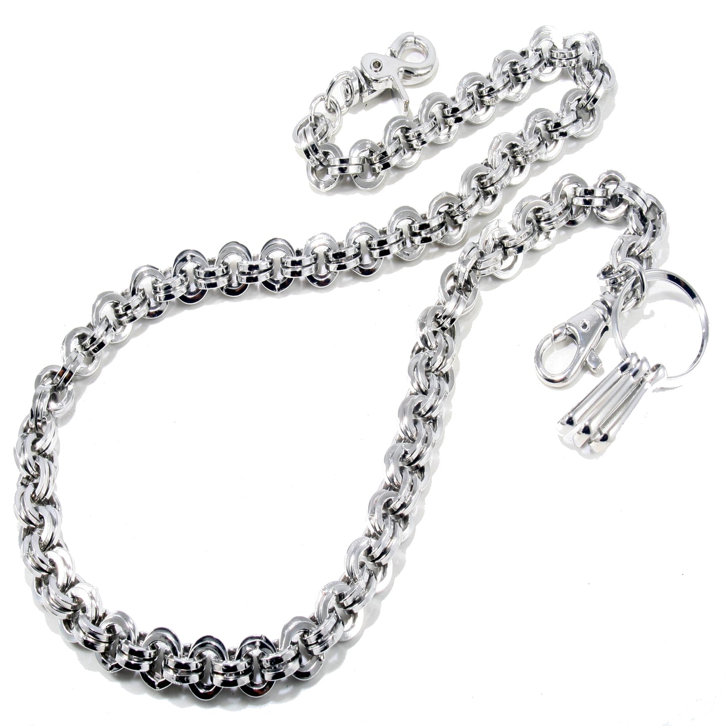 DK Multi Ring Roof Simple Trucker Biker Jean Key Wallet Chain (29.5") Silver CS48