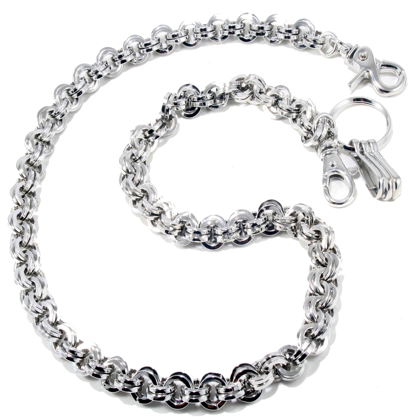DK Multi Ring Roof Simple Trucker Biker Jean Key Wallet Chain (29.5") Silver CS48