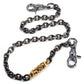 DK Gold Gothic Pendant Strong Biker Trucker Key Jean Wallet Chain (22/27") SLV/BLK CS49MLT