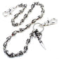 DoubleK Skull Axe Pendant Heavy Biker Trucker Key Jean Wallet Chain (22.5/28.5") Silver Black CS59