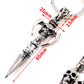 DoubleK Skull Axe Pendant Heavy Biker Trucker Key Jean Wallet Chain (22.5/28.5") Silver Black CS59