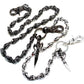 DoubleK Skull Axe Pendant Heavy Biker Trucker Key Jean Wallet Chain (22.5/28.5") Silver Black CS59