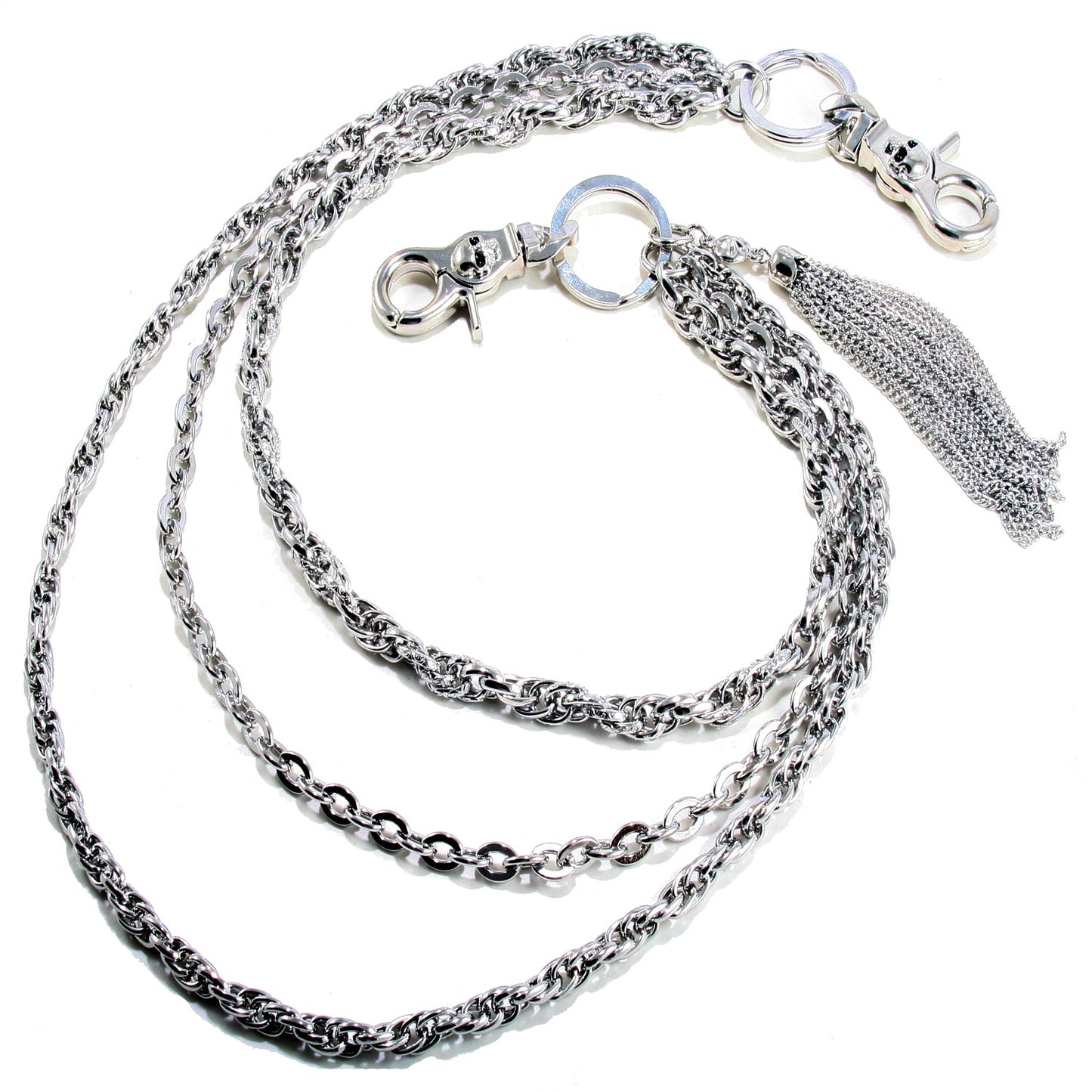 DK 3 Line Combo Link Classic Biker Key Jean Wallet Chain (24.5") Silver CS60