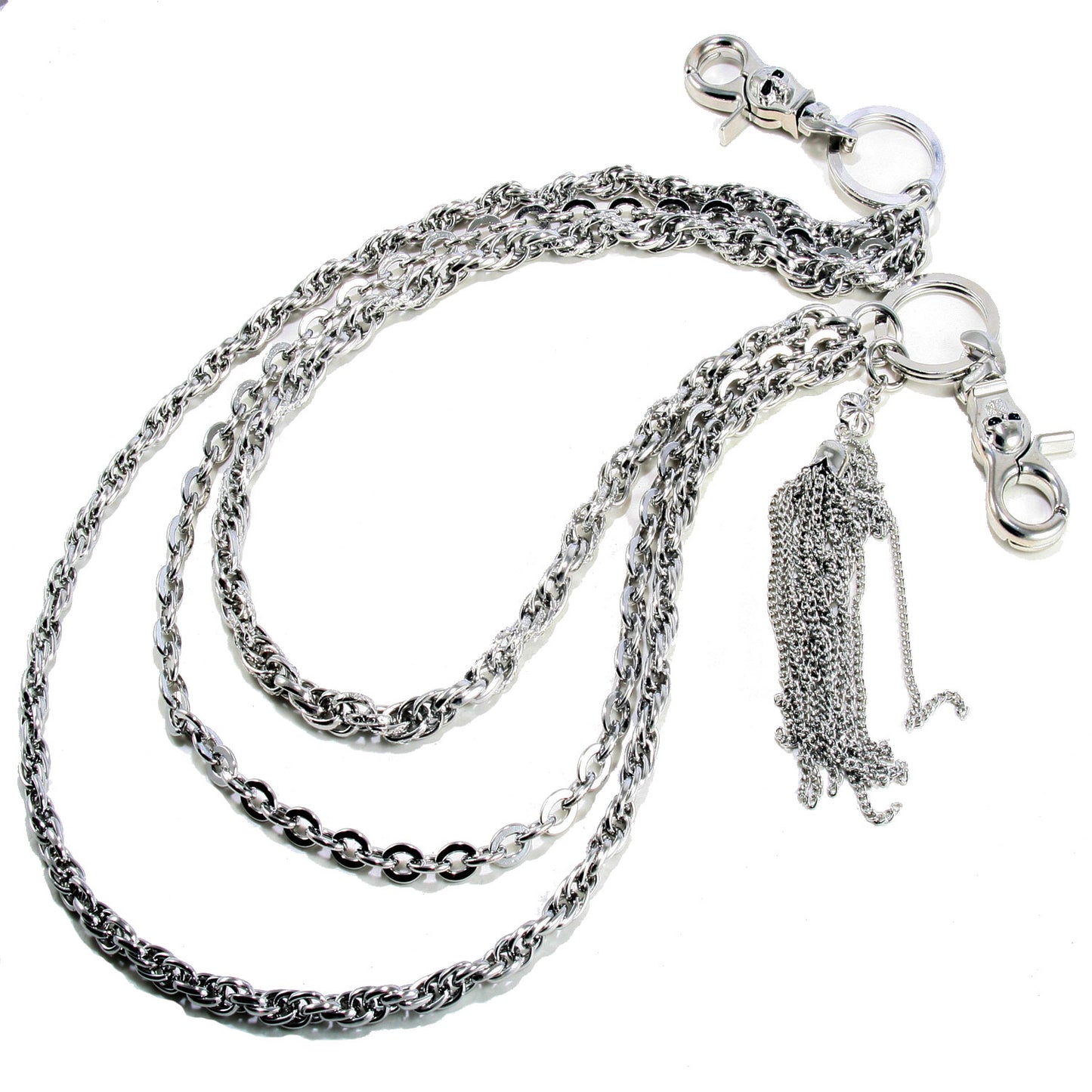DK 3 Line Combo Link Classic Biker Key Jean Wallet Chain (24.5") Silver CS60