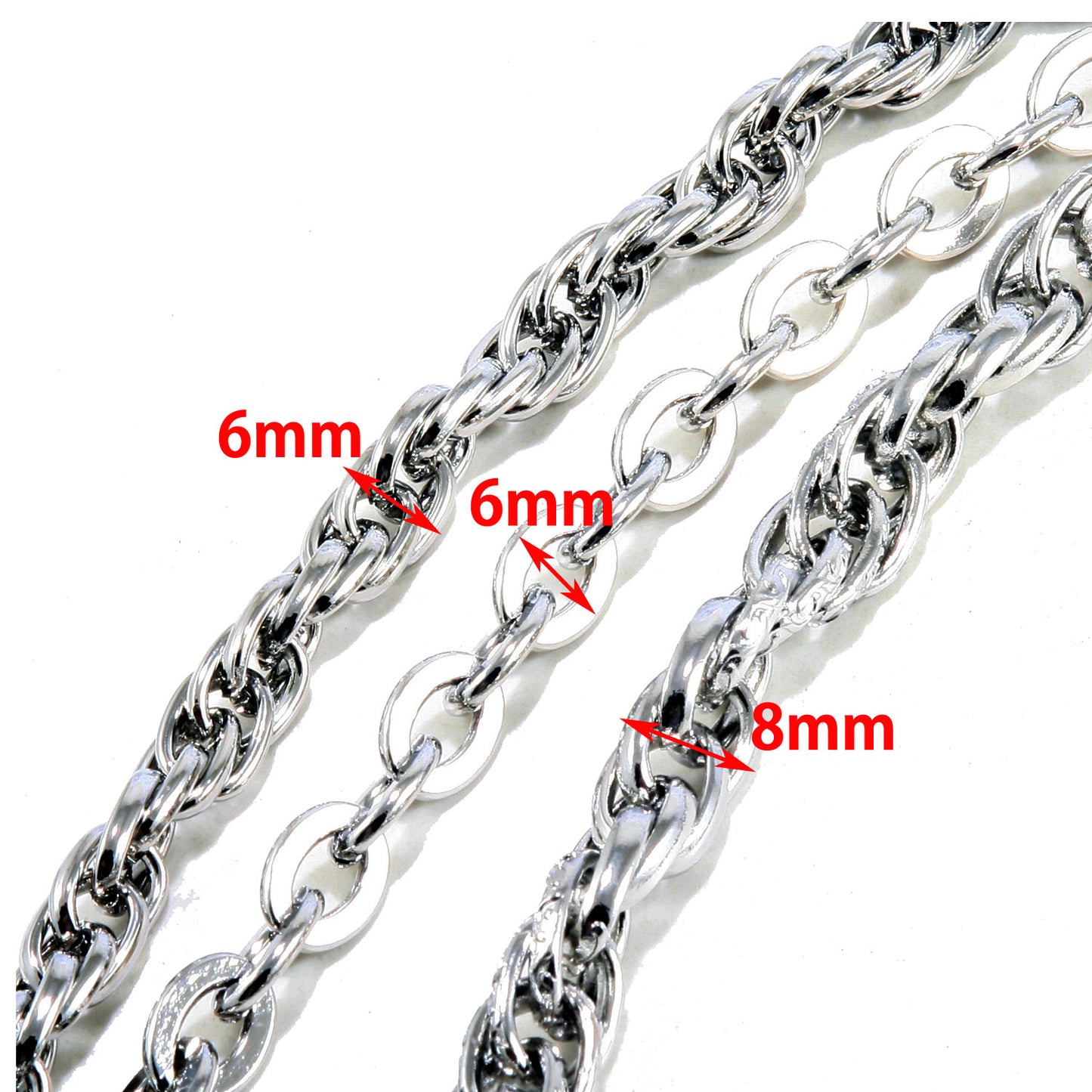 DK 3 Line Combo Link Classic Biker Key Jean Wallet Chain (24.5") Silver CS60