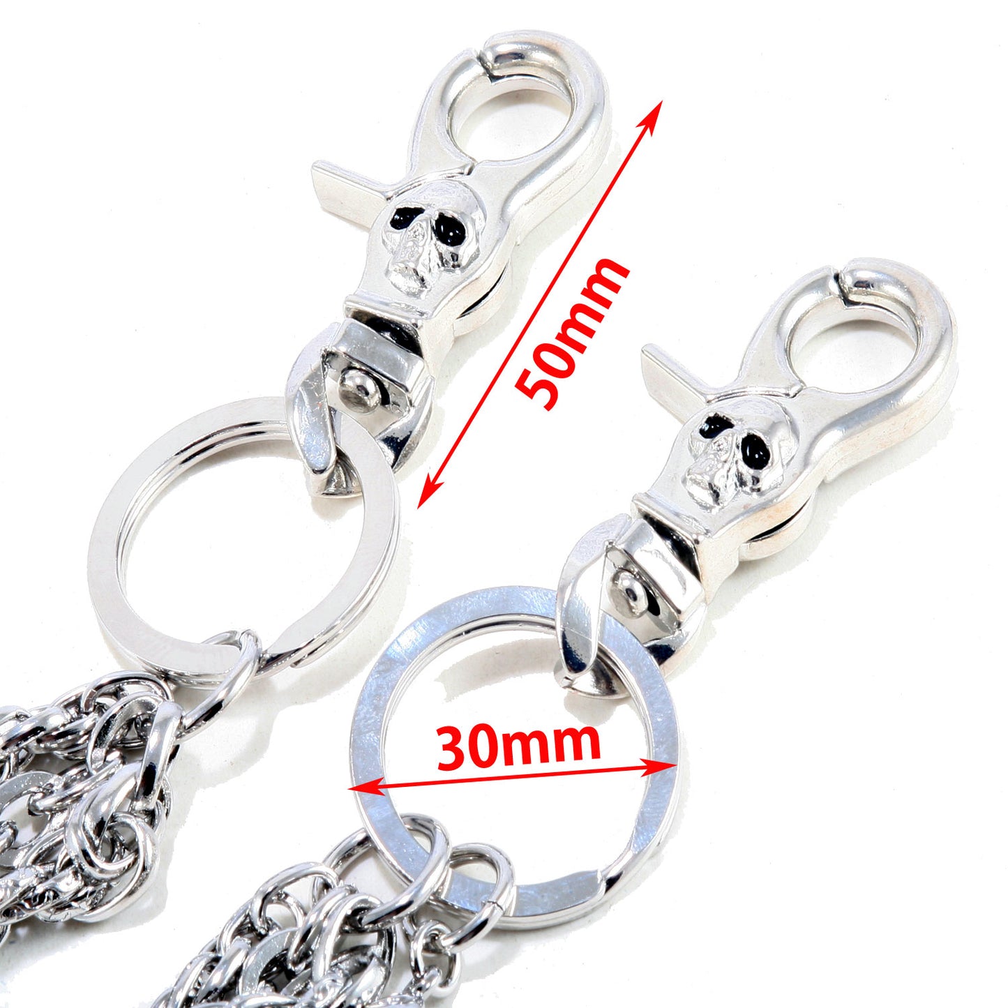 DK 3 Line Combo Link Classic Biker Key Jean Wallet Chain (24.5") Silver CS60