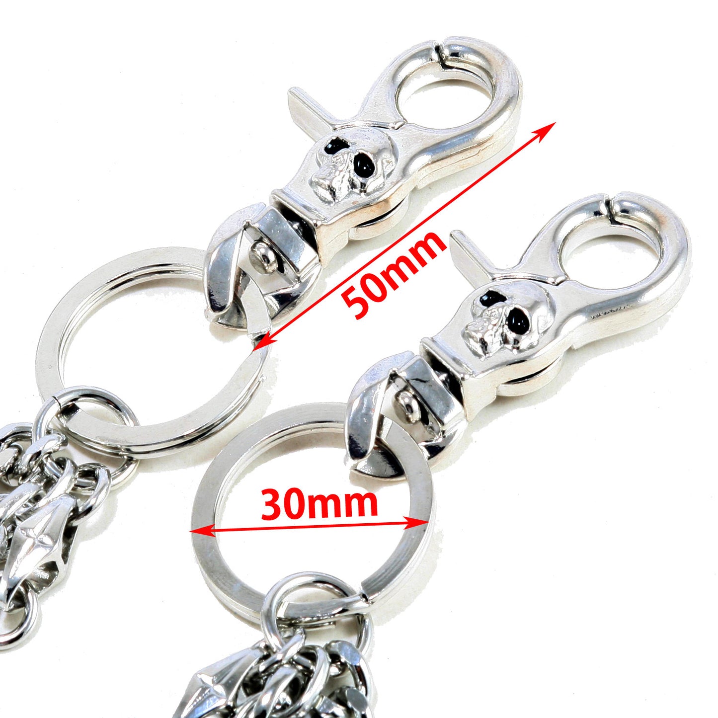 DK 3 Line Combo Link Heavy Trucker Biker Key Jean Wallet Chain (24.5") Silver CS61