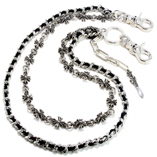 DK Knife Pendant Combo EMO Biker Keychain Key Jean Wallet Chain CS62