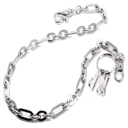 DK Durable Simple Basic Biker Trucker Key Jean Wallet Chain (22.5") SLV/BLK NCS65MLT