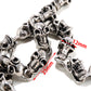 DK Multi Skull Gothic EMO Biker Trucker Key Jean Wallet Chain (22/27.5) Silver CS77