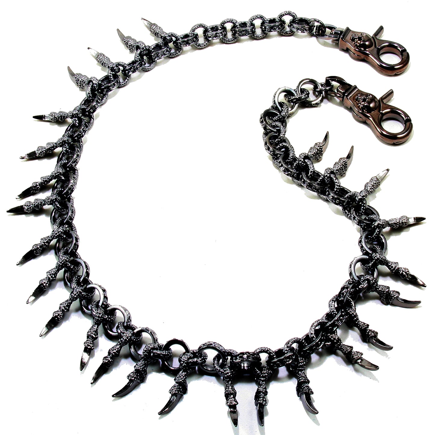 DK Claw Pendant Ring EMO Biker Trucker Key Jean Wallet Chain (28") SLV/BLK CS79MLT