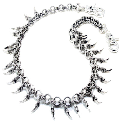 DK Claw Pendant Ring EMO Biker Trucker Key Jean Wallet Chain (28") SLV/BLK CS79MLT