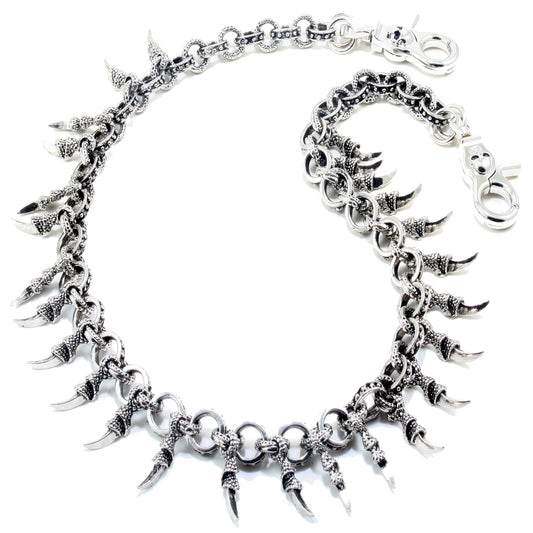DK Claw Pendant Ring EMO Biker Trucker Key Jean Wallet Chain (28") SLV/BLK CS79MLT