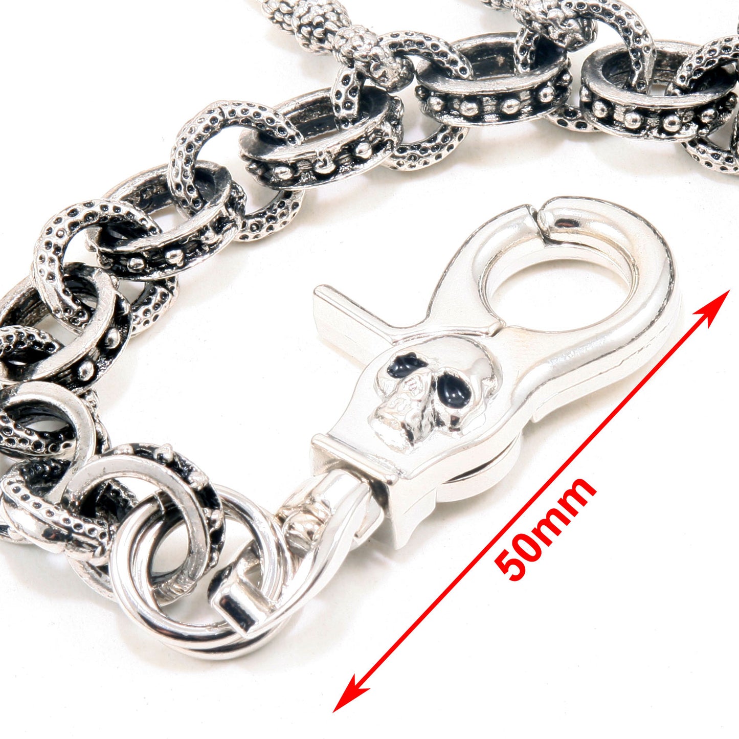 DK Claw Pendant Ring EMO Biker Trucker Key Jean Wallet Chain (28") SLV/BLK CS79MLT