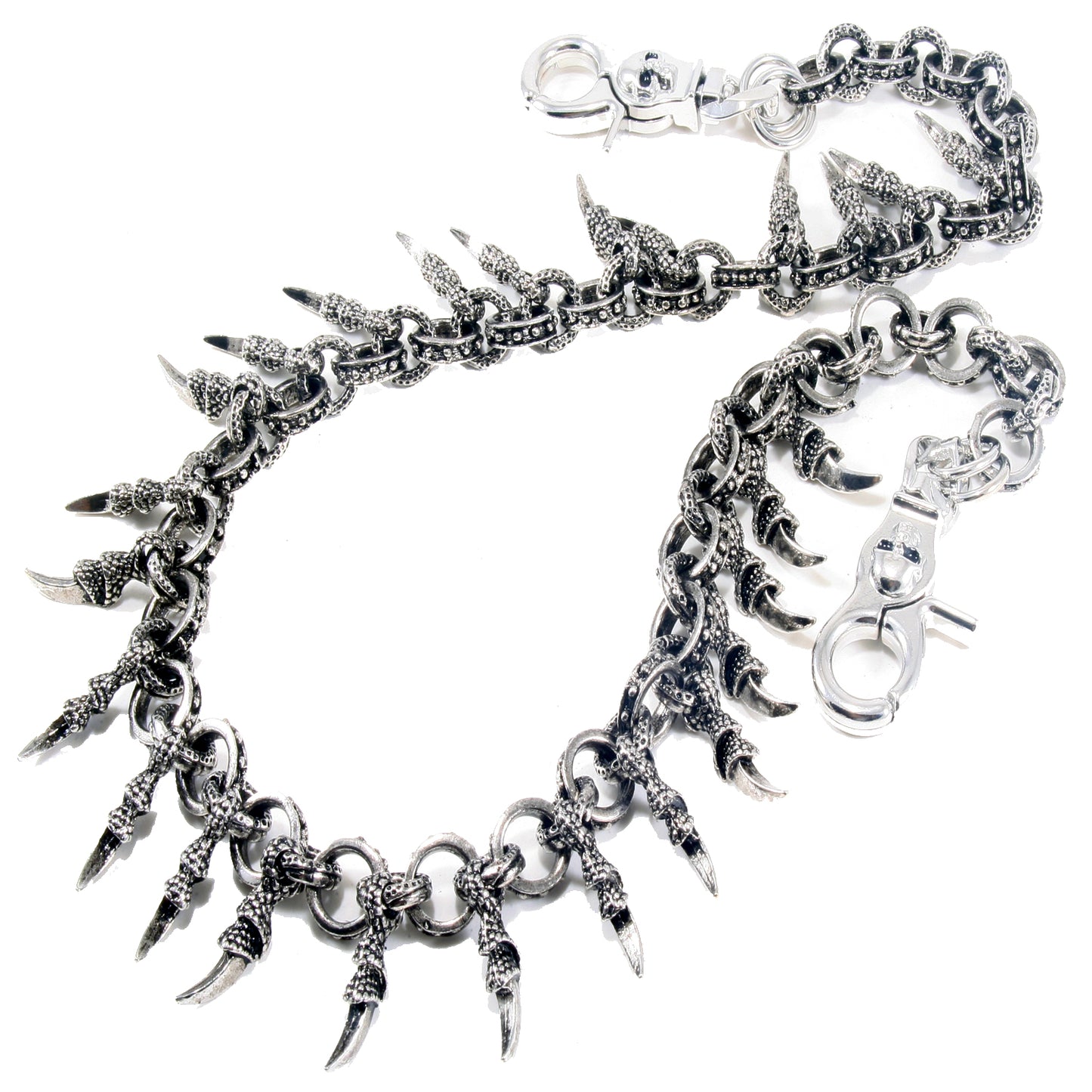 DK Claw Pendant Ring EMO Biker Trucker Key Jean Wallet Chain (28") SLV/BLK CS79MLT