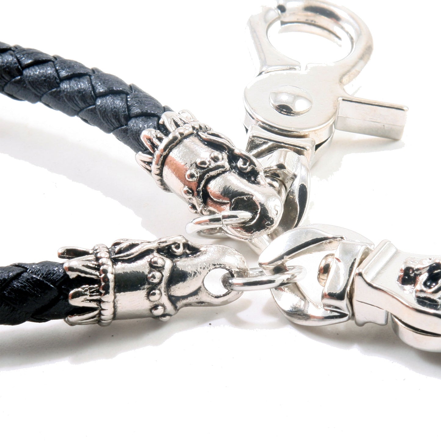 DK Skull Leather String EMO Biker Trucker Key Jean Wallet Chain (29") Silver CS83