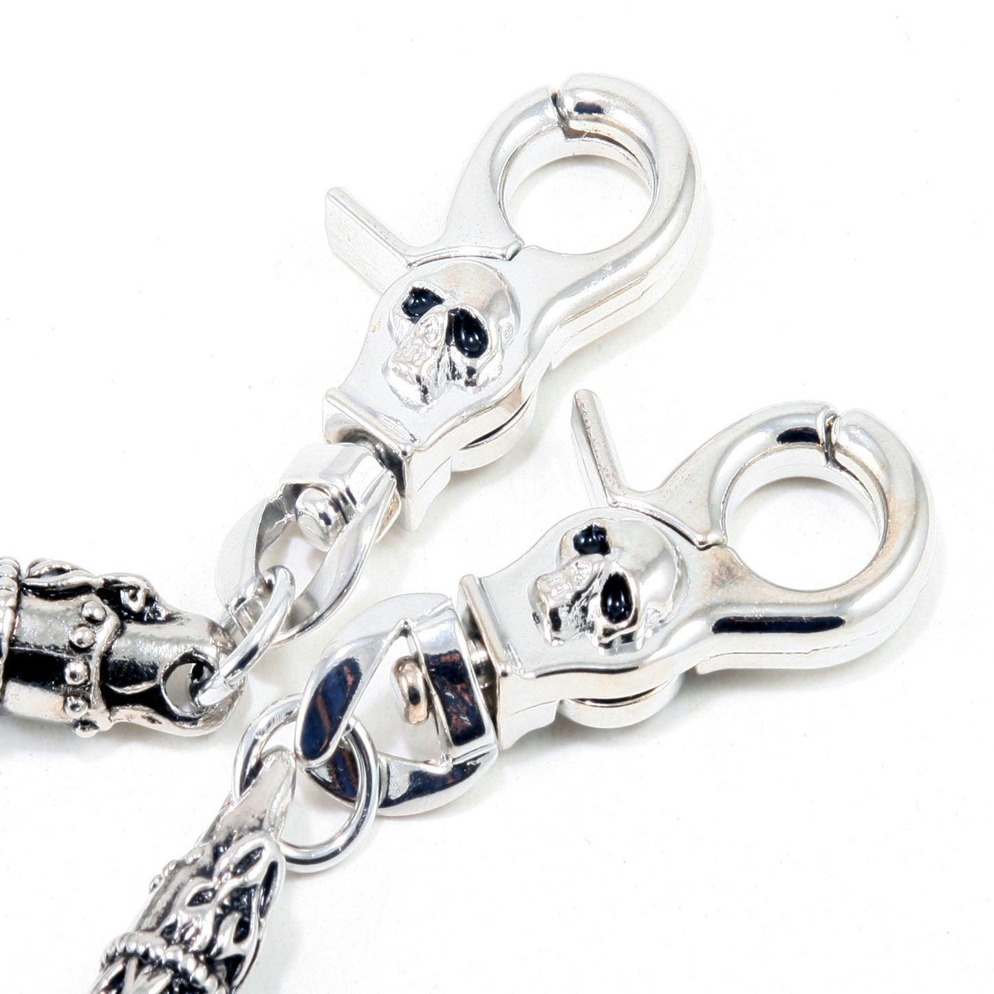 DK Skull Leather String EMO Biker Trucker Key Jean Wallet Chain (29") Silver CS83