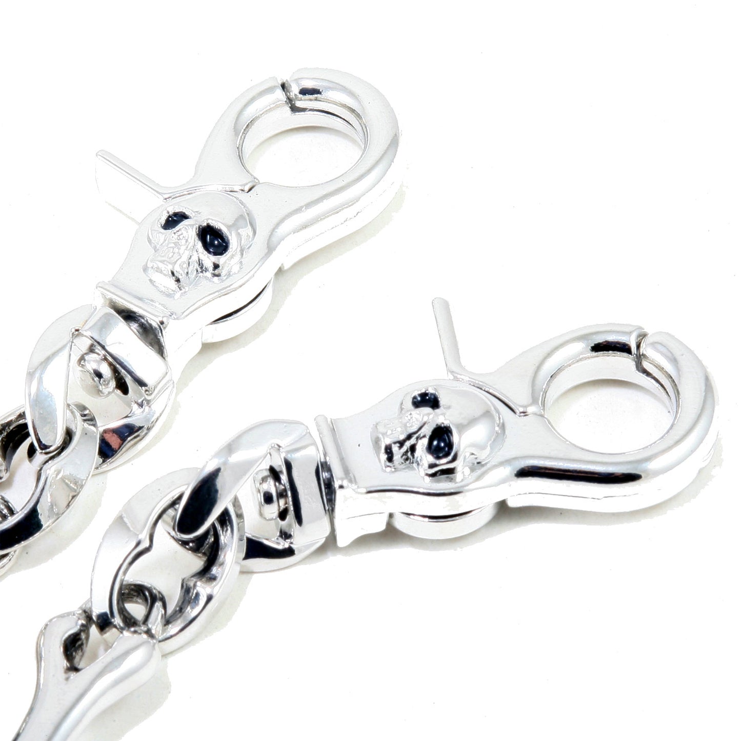 DKSkull Bone EMO Biker Trucker Key Jean Wallet Chain (28") SLV/BLK CS85