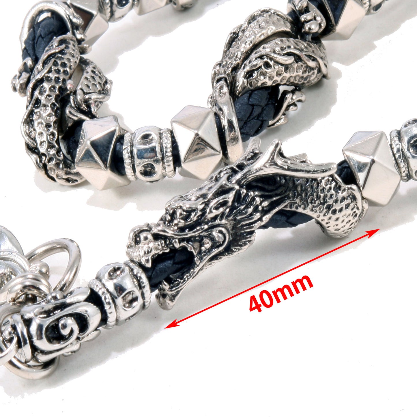 DK Heavy Head Tail Dragon Trucker Biker Key Jean Wallet Chain (29") Silver NCS87