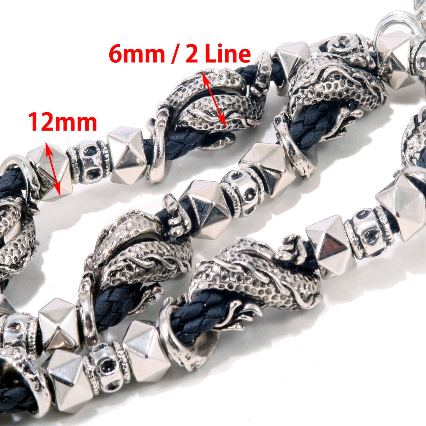 DK Heavy Head Tail Dragon Trucker Biker Key Jean Wallet Chain (29") Silver NCS87