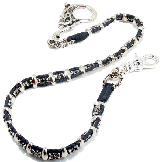 Big Skull Hook Leather Biker Trucker Key Jean Wallet Chain (28") Black NCS50