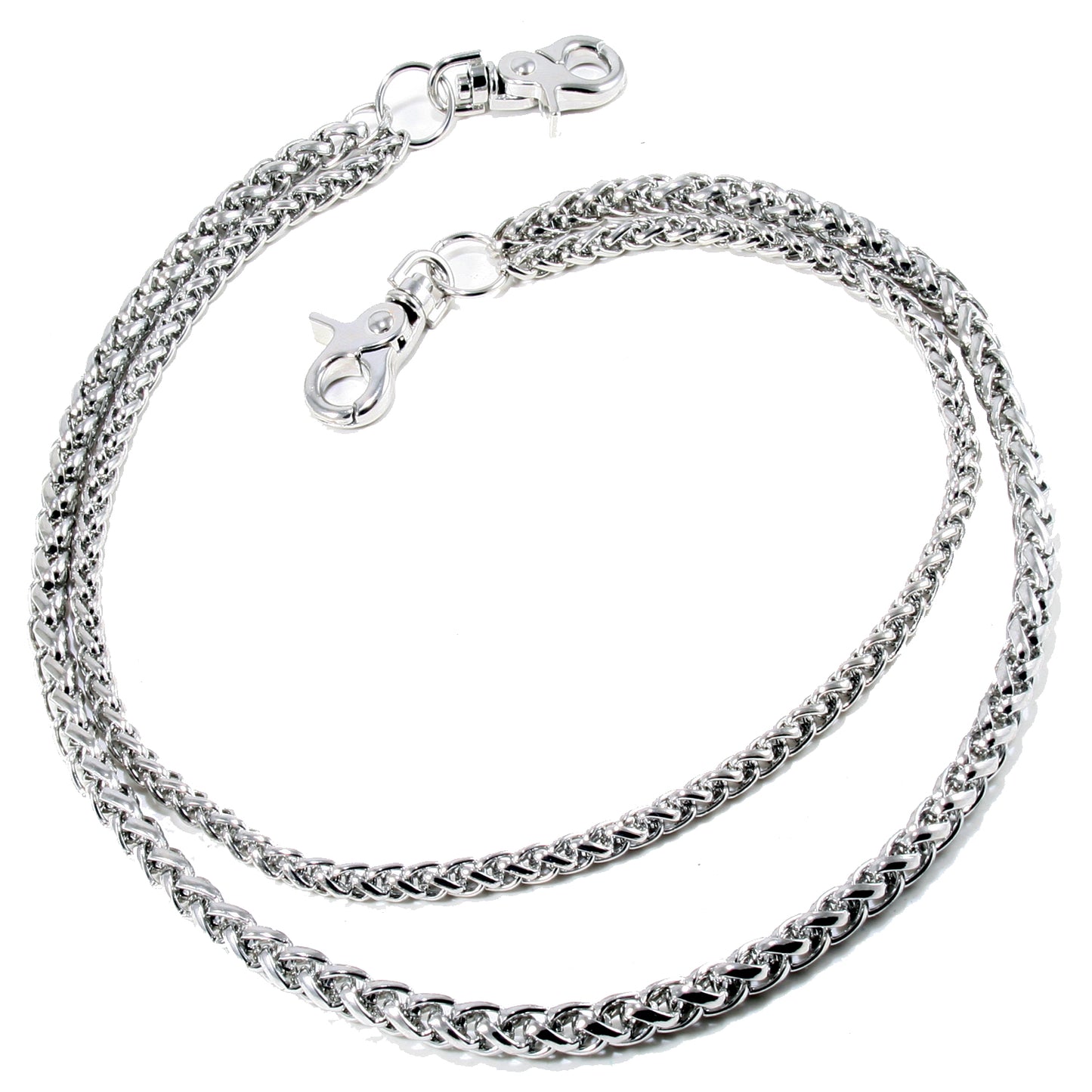DK Double Roof Durable Basic Biker Trucker Key Jean Wallet Chain (24") SLV,BLK CS138MLT