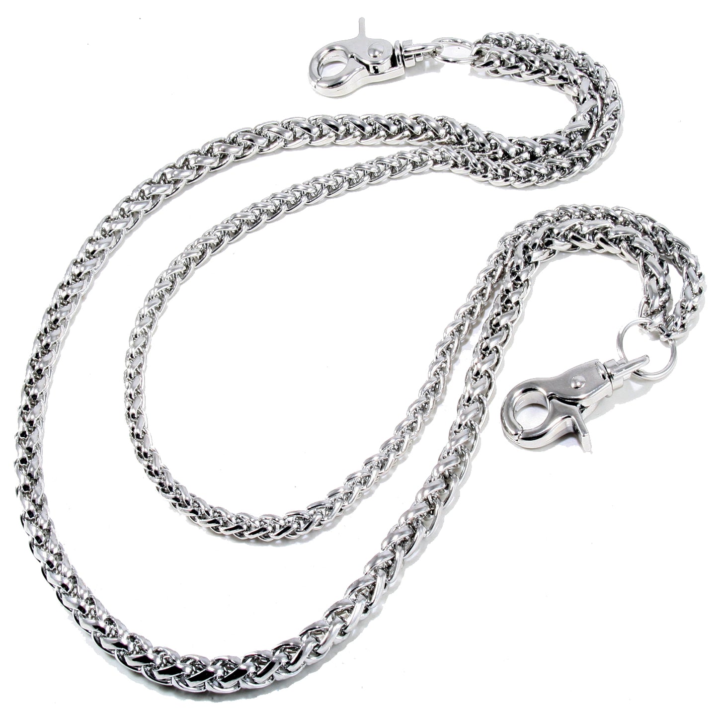 DK Double Roof Durable Basic Biker Trucker Key Jean Wallet Chain (24") SLV,BLK CS138MLT