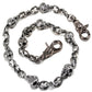 DK Skull Tongue Biker Trucker Keychain Key Jean Wallet Chain (22/27") SLV/BLK NCS74