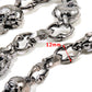 DK Skull Tongue Biker Trucker Keychain Key Jean Wallet Chain (22/27") SLV/BLK NCS74